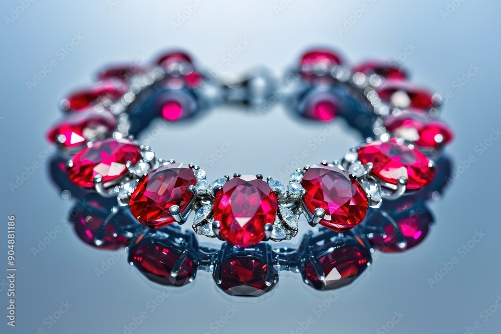 Ruby necklace with sparkling stones Ruby necklace with sparkling stones