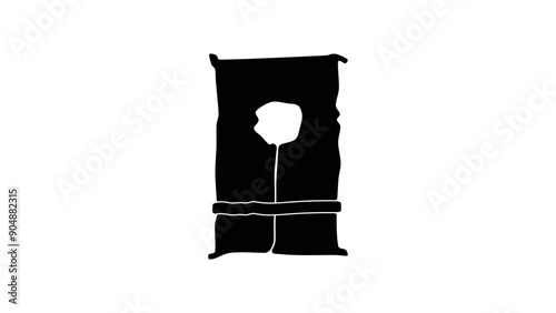 Tableau sur toile Adult Life Jacket, black isolated silhouette