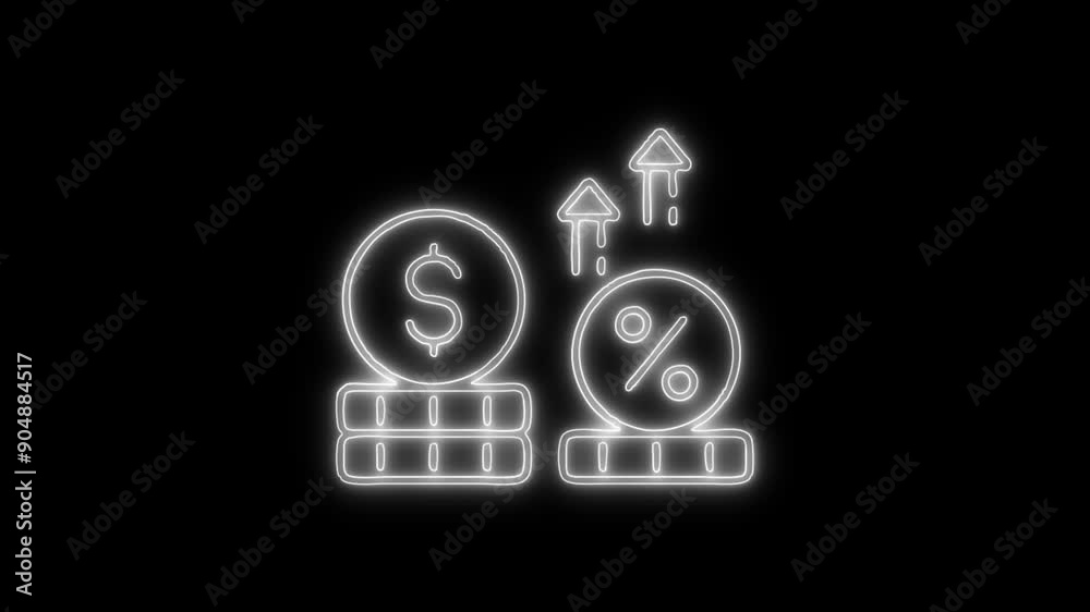 Profit Enhancement Neon Icon 4K Animated Linear Symbol Icon Video Background on Black Screen Profit Enhancement Neon Icon 4K Animated Linear Symbol Icon Video Background on Black Screen