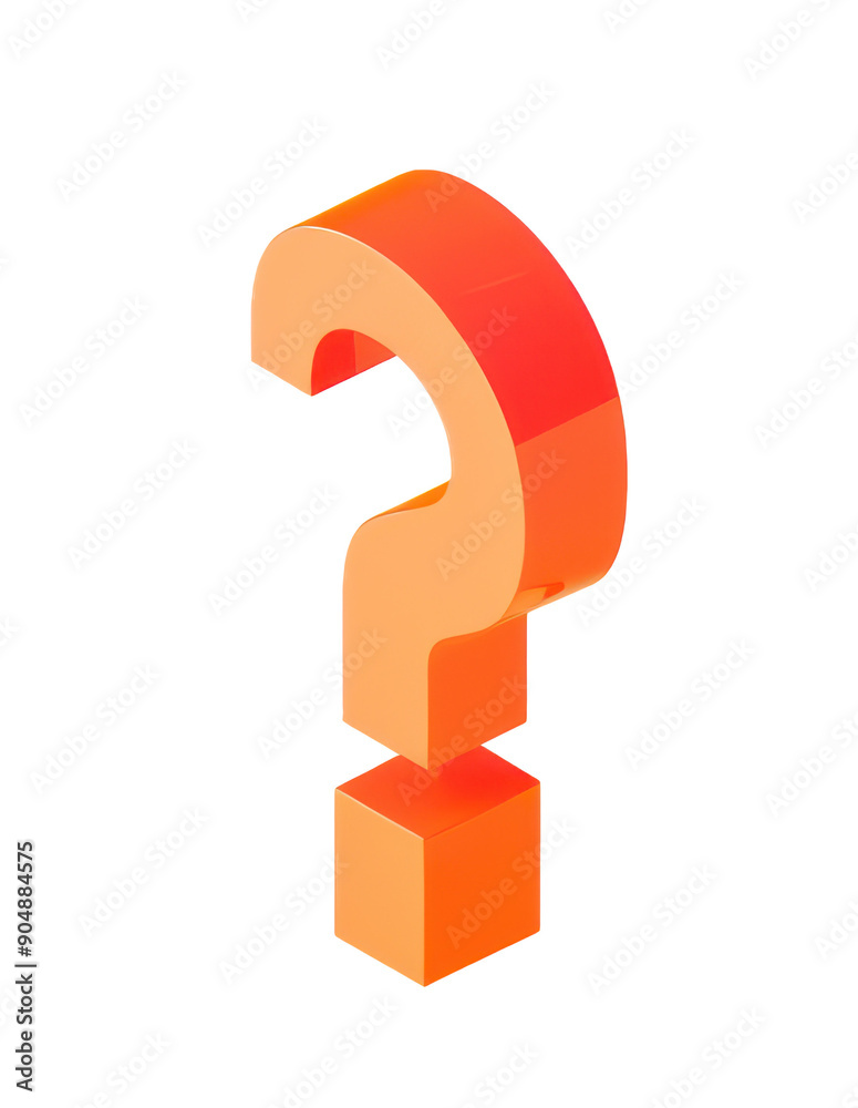 A 3D orange question mark icon symbolizing inquiry and curiosity with a modern design isolated on transparent background cutout png A 3D orange question mark icon symbolizing inquiry and curiosity with a modern design isolated on transparent background cutout png