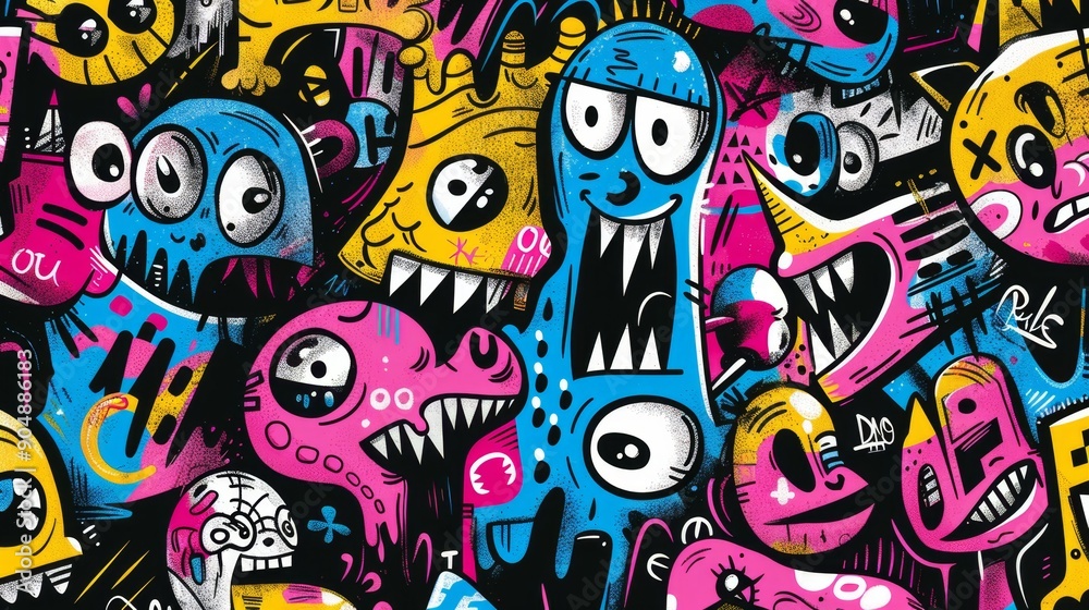 Bright and Playful Abstract Graffiti Art Bright and Playful Abstract Graffiti Art