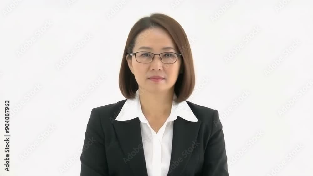 A confident businesswoman in a suit stands against a clear backdrop, embodying professionalism and leadership A confident businesswoman in a suit stands against a clear backdrop, embodying professionalism and leadership
