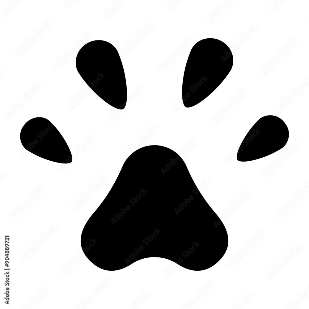 Footprint pet. Paw prints. Dog or cat vector, icon. Foot puppy isolated on white background. Footprint pet. Paw prints. Dog or cat vector, icon. Foot puppy isolated on white background.