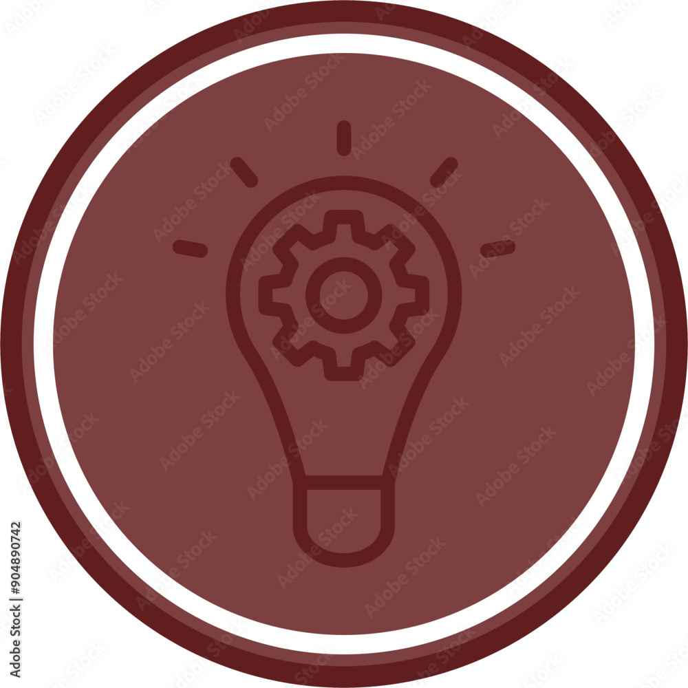Idea Generation Vector Line Double Circle Maroon Idea Generation Vector Line Double Circle Maroon