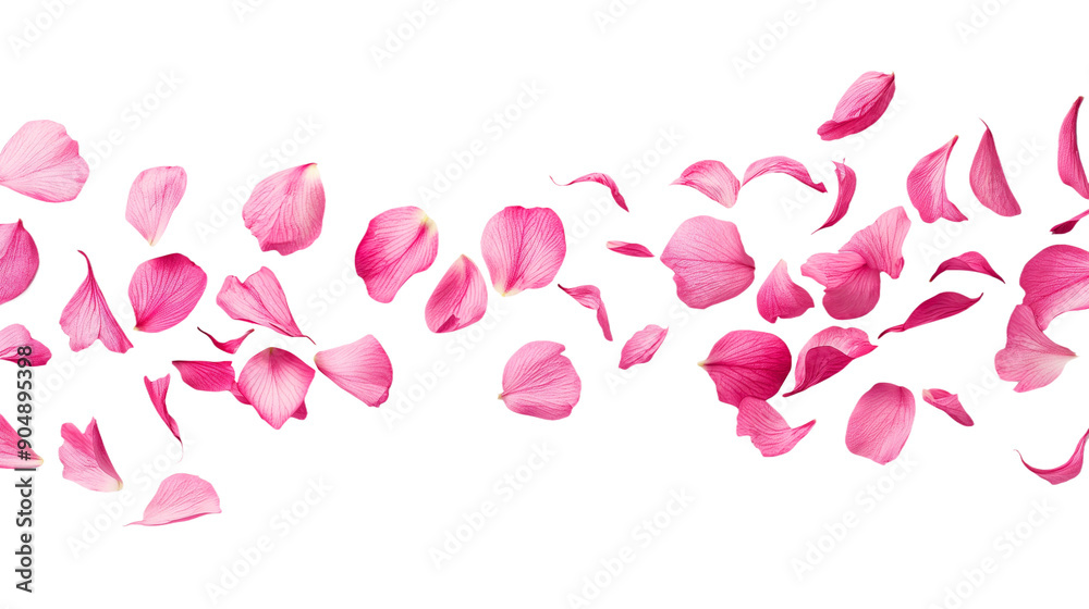 pink rose petals isolated on transparent white background, clipping path pink rose petals isolated on transparent white background, clipping path