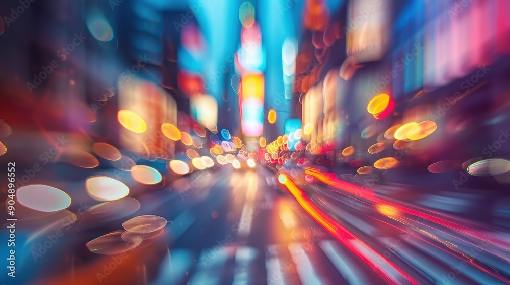 Abstract blurred cityscape lights and traffic at night. Urban background with colorful bokeh. Abstract blurred cityscape lights and traffic at night. Urban background with colorful bokeh.