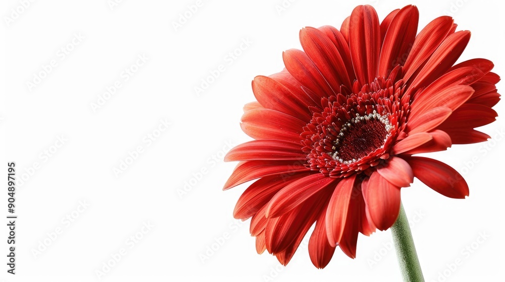 Vibrant gerbera daisy on white background for spring floral picture Vibrant gerbera daisy on white background for spring floral picture