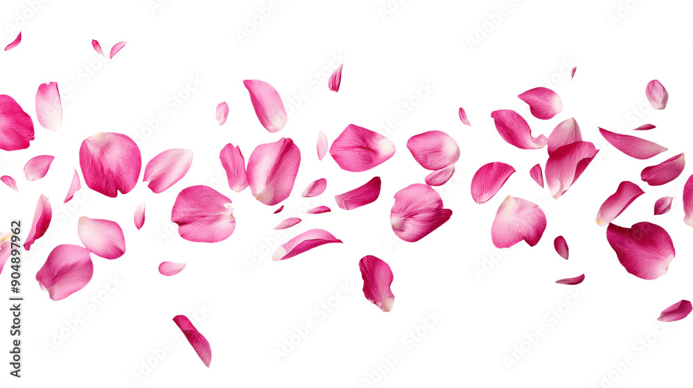 pink rose petals isolated on transparent white background, clipping path pink rose petals isolated on transparent white background, clipping path