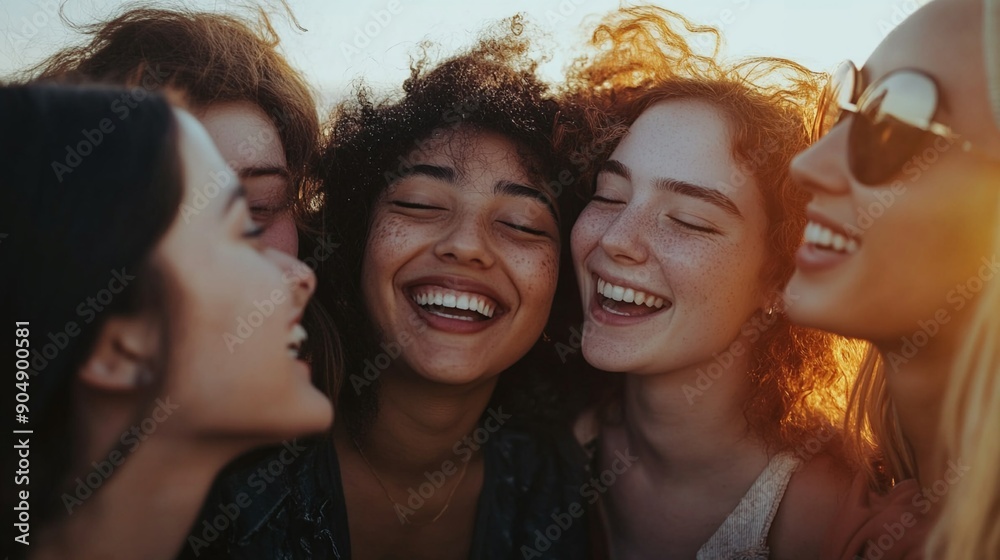 Fototapeta premium Group of friends sharing a happy moment