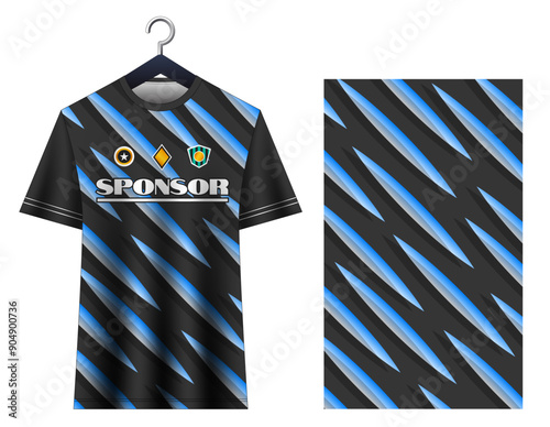 Soccer jersey design sport t-shirt. Mockup jersey for team football club. Uniform jersey front view.