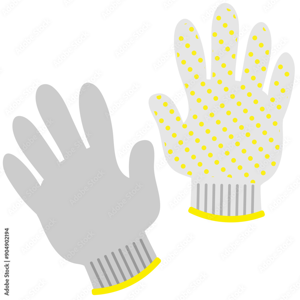 防災や工業などで手を守る軍手のイラスト Stock Vector | Adobe Stock