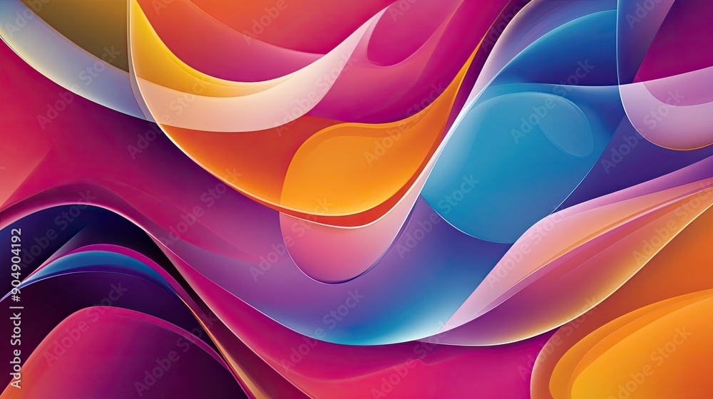 Fototapeta premium Bright colors and organic shapes forming an abstract background design.
