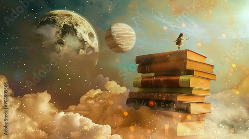 Create an inspiring Literacy Day background with plenty of copy space, ideal for promoting the importance of reading and education