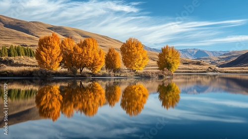 Reflections in Lake Hayes photo