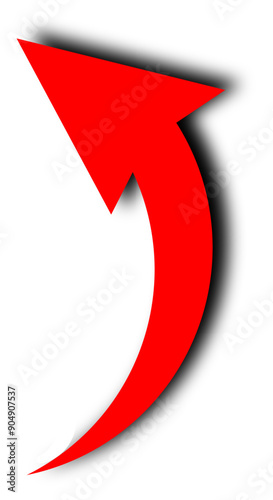 red arrow with shadows icon