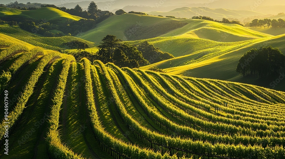 Fototapeta premium Rolling hills of the Hawkes Bay vineyards