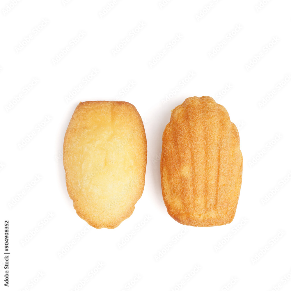 Delicious Madeleine cookies on white background Delicious Madeleine cookies on white background