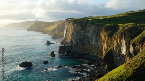 Rugged cliffs of the Southland coast