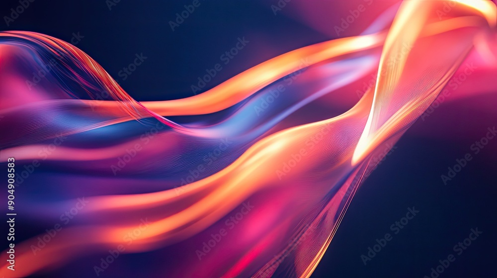 Dynamic flowing lines and light effects creating an abstract background.
