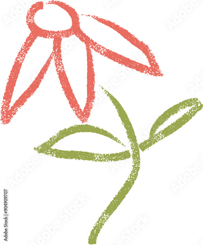 Flower Crayon Drawing