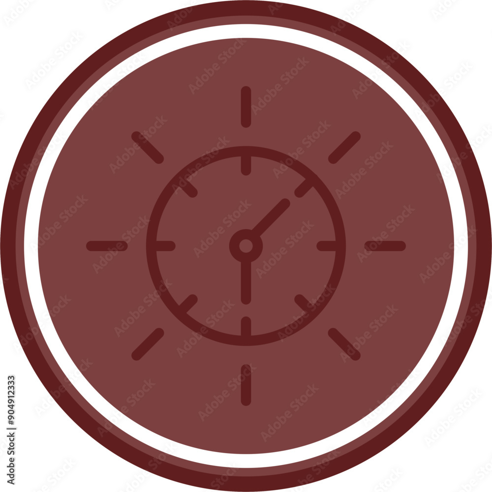 Daylight Savings Vector Line Double Circle Maroon Daylight Savings Vector Line Double Circle Maroon