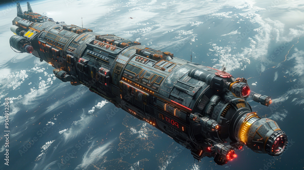 Futuristic Space Station Orbiting Earth: Advanced Architecture and Zero-Gravity Living Futuristic Space Station Orbiting Earth: Advanced Architecture and Zero-Gravity Living
