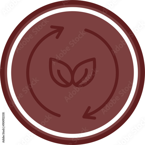 Reuse Vector Line Double Circle Maroon