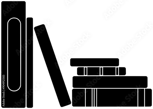 library illustration school silhouette education logo shelf icon book outline bookshelf store literacy knowledge university bookstore learn read bookcase shape college literature study for vector