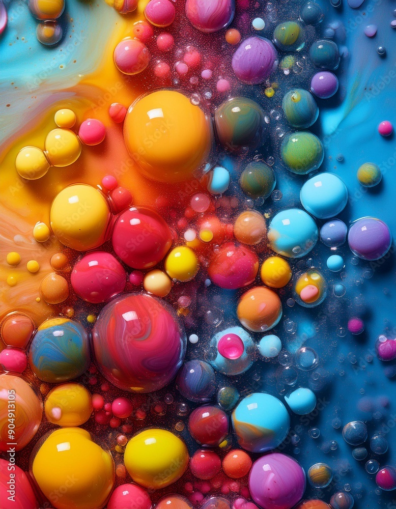 Dynamic Palette: Abstract Colorful Paint Bubbles Dynamic Palette: Abstract Colorful Paint Bubbles