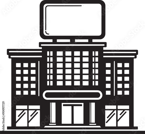 Empty billboard silhouette vector illustration isolated on a white background