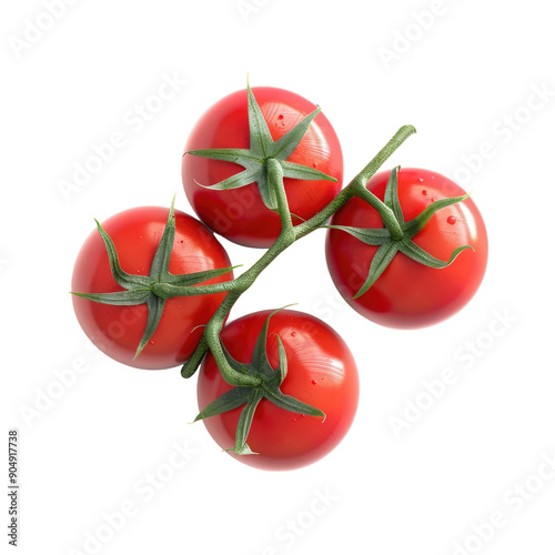 Top view image of ripe tomatoes on a transparent background