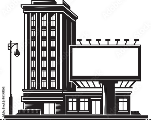 Empty billboard silhouette vector illustration isolated on a white background