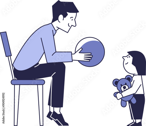 Father plays with a child. Leisure with children, parenthood.