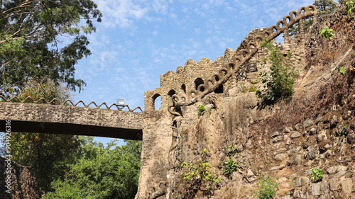 Beautiful architectural designs built inside the Rock Garden, Chandigarh, India.