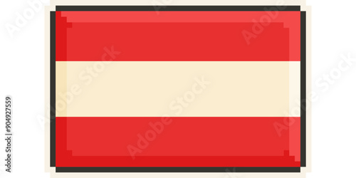 Austria, Europe, Flag, Pixel Art, Retro 8bit Game Style, Vector 