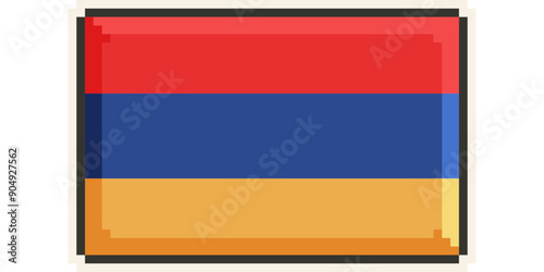 Armenia, Europe, Flag, Pixel Art, Retro 8bit Game Style, Vector 