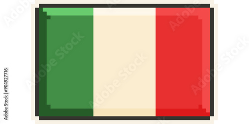 Italy, Europe, Flag, Pixel Art, Retro 8bit Game Style, Vector 