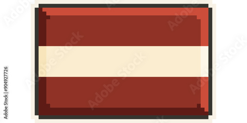Latvia, Europe, Flag, Pixel Art, Retro 8bit Game Style, Vector 