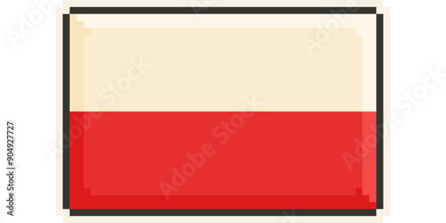 Poland, Europe, Flag, Pixel Art, Retro 8bit Game Style, Vector 