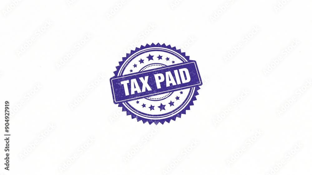 Tax Paid Rubber Stamp