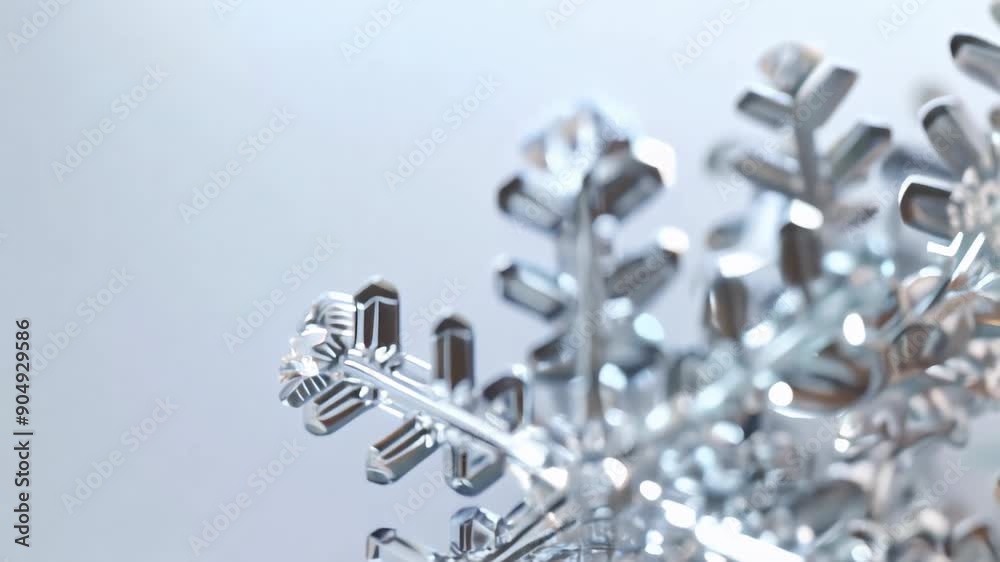A close-up view of a metallic snowflake.
A close-up view of a metallic snowflake.
