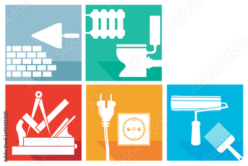 Handwerker Zunftzeichen symbol, Zeichen isoliert auf weißem Hintergrund, Illustration..eps