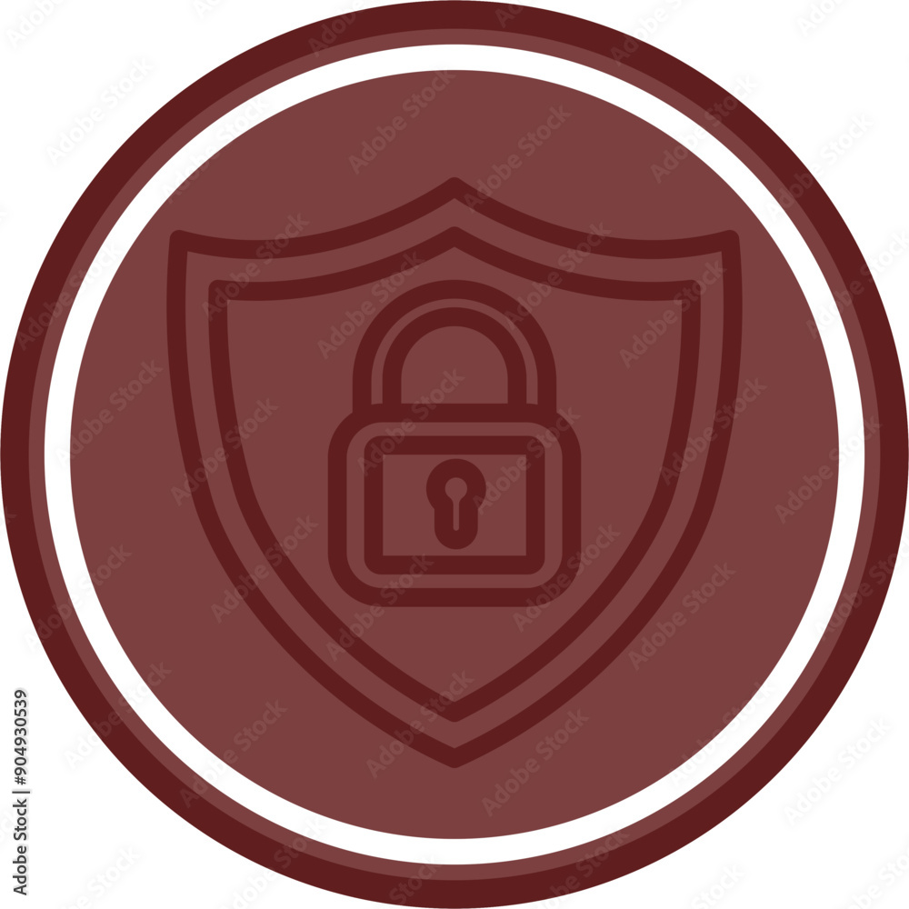 Security Vector Line Double Circle Maroon Security Vector Line Double Circle Maroon