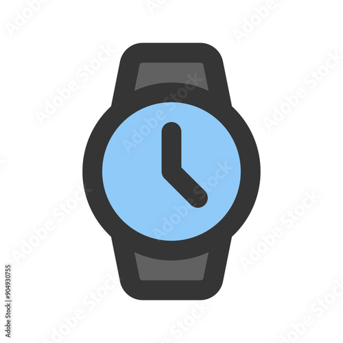 hand watch line color icon