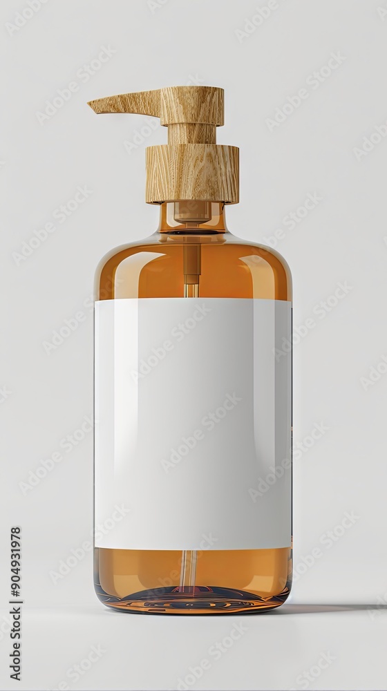 Bottle of medicine health product with empty, blank, white sticker area for brand logo. Glass container for liquid soap shampoo cream lotion. Mock-up mockup concept for cosmetic self cleaning products Bottle of medicine health product with empty, blank, white sticker area for brand logo. Glass container for liquid soap shampoo cream lotion. Mock-up mockup concept for cosmetic self cleaning products