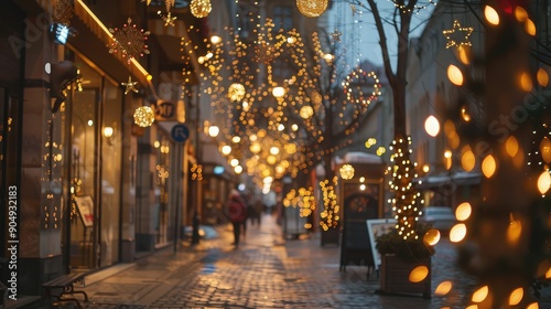 Wallpaper Mural Christmas Lights Adorning Festive Street Torontodigital.ca
