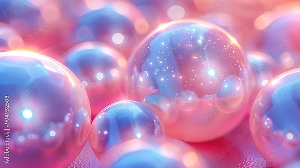 Colorful 3D Spheres Wallpaper in Pastel Pink, Blue, and Purple Colorful 3D Spheres Wallpaper in Pastel Pink, Blue, and Purple
