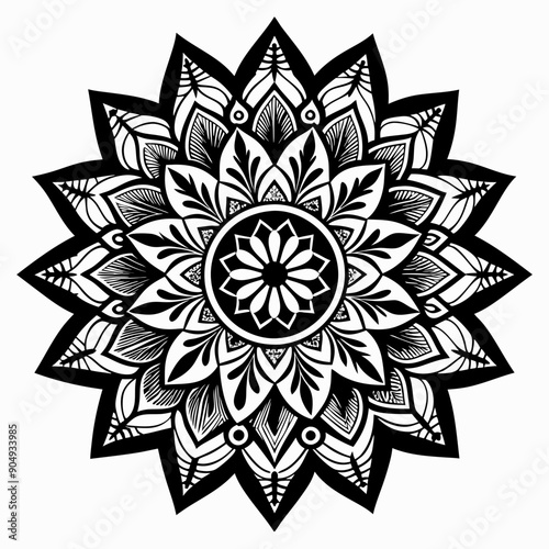 Mandala. Round Ornament Pattern design with white Background