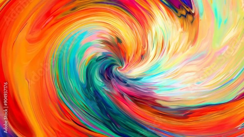 Wallpaper Mural Vibrant swirl of colors in abstract fluid art painting Torontodigital.ca