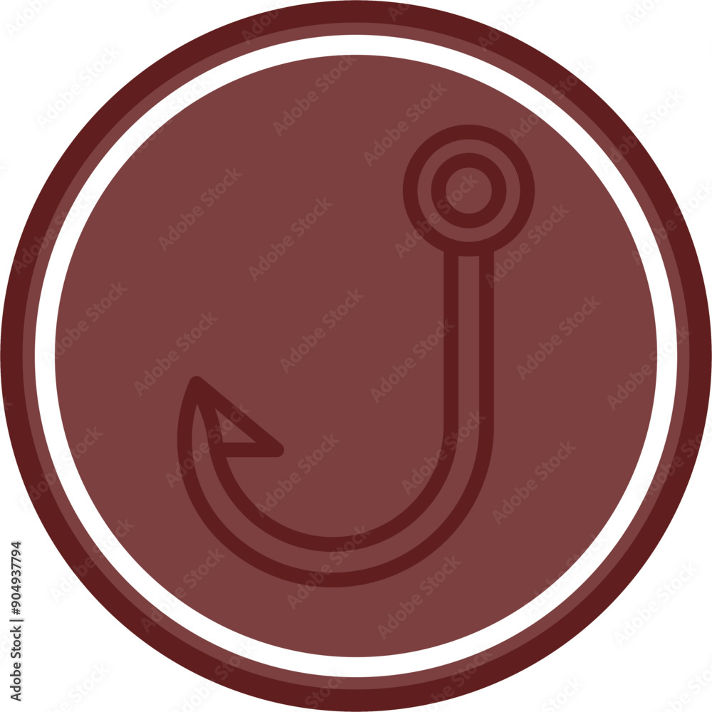 Bait Vector Line Double Circle Maroon Bait Vector Line Double Circle Maroon